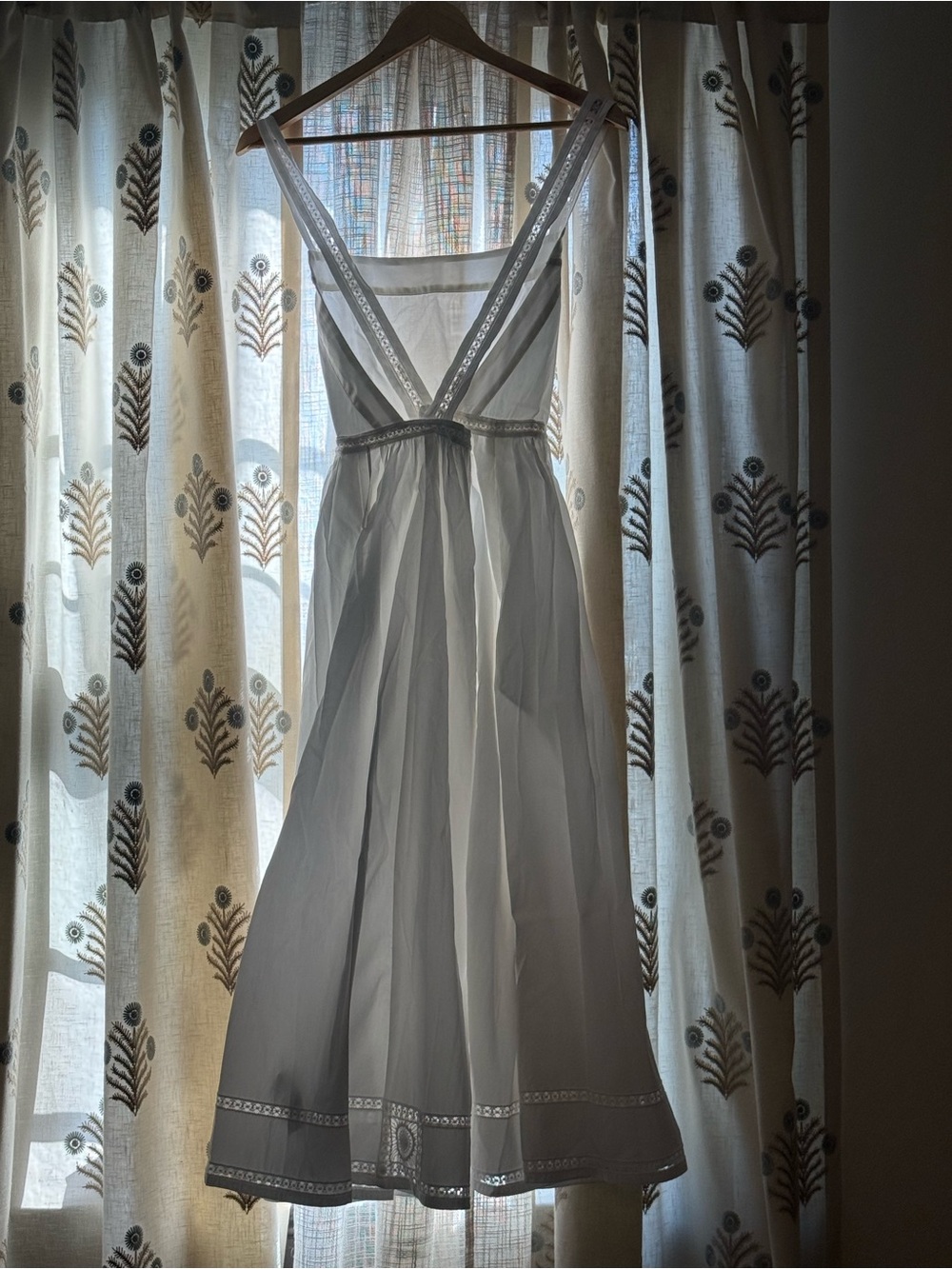 NWT J.Crew White Sleeveless A-Line Midi Dress with Decorative Trim - never worn - Picture 2 of 5